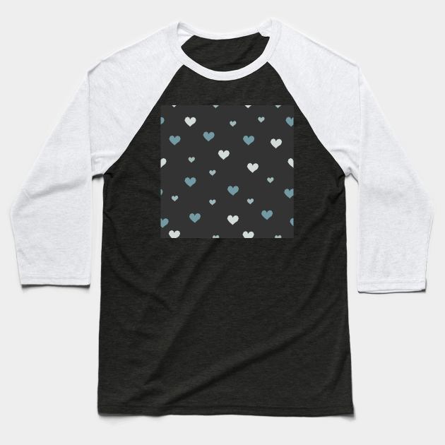 Heart Pattern Baseball T-Shirt by Creative Meadows